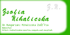 zsofia mihalicska business card